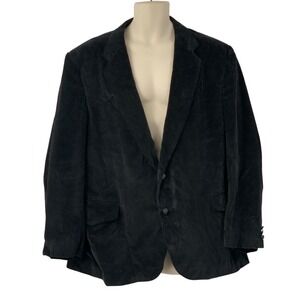 Shepler's Western Blazer Mens 48R Elbow Patch Black Corduroy Jacket Sport Coat